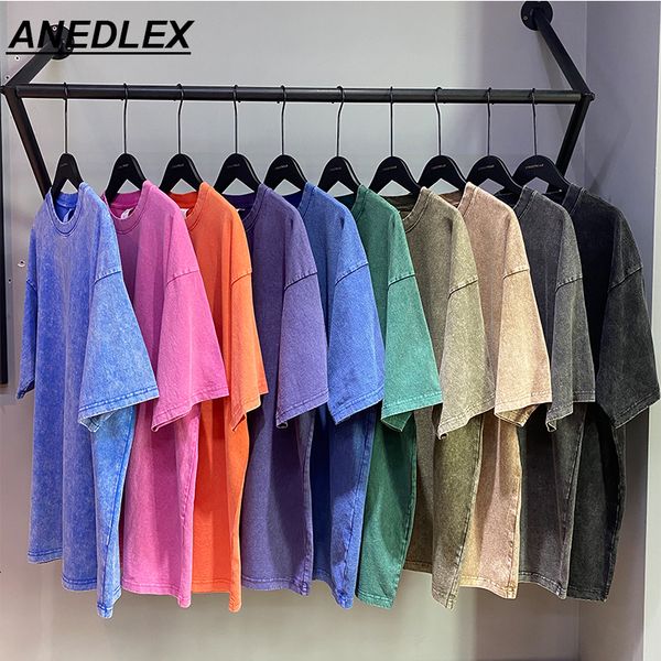 

mens tshirts hip hop streetwear men 100% cotton tshirts harajuku multicolors oversized washed tshirt summer retro short sleeve tees 230511, White;black