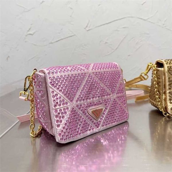 

23% 2023 fashion hand versatile bright diamond women's new high fashion chain single shoulder messenger small square bag p home