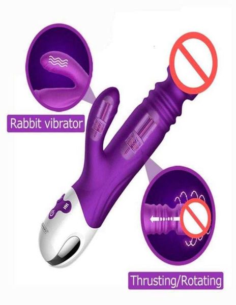 

rechargeable 36 speeds thrusting rotating vibrating dildo vibrators toys woman rabbit vibrator masturbator products4983254