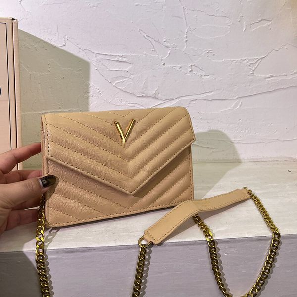 

designer womens shoulder bag envelope bag single shoulder crossbody bags striped gold hardware logo fine chain handbag makeup case princess