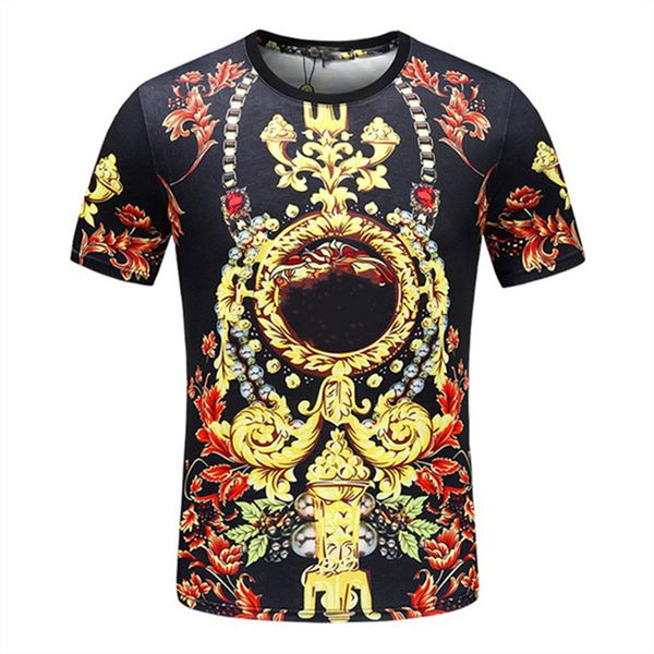 

men's t-shirt men's designer tide high-end cotton printed geometric pattern short sleeve fried street hip-hop shirt size m-xxxl d5, White;black