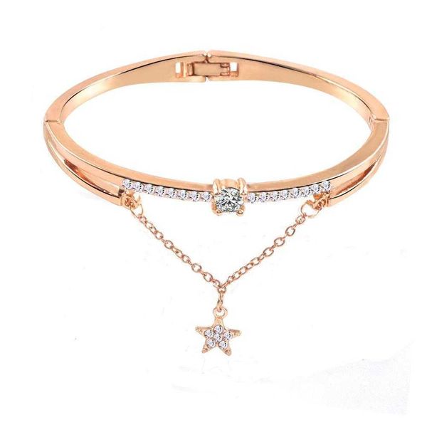 

ins internet bracelets korean style five pointed star diamond bracelet fashion female crystal ornament wholesale, Golden;silver