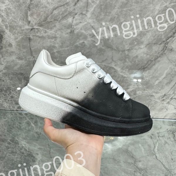 

2023 new luxurys designer woman's shoe leather lace up men fashion platform sneakers white black mens womens casual shoes