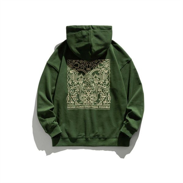 

2023 spring trend hip hop print couple hooded sweater for men and women unisex, Black