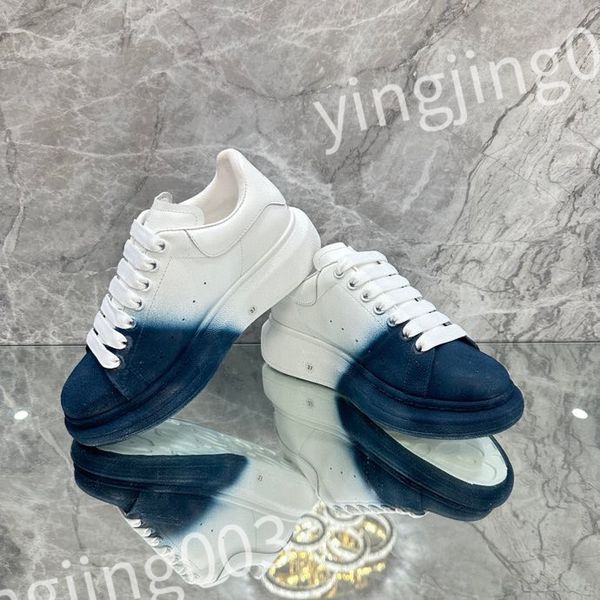 

2023 luxurys designer woman's shoe leather lace up men fashion platform sneakers white black mens womens casual shoes