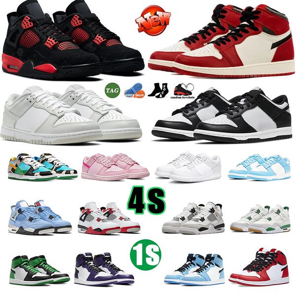

4s basketball shoes jumpman 1s panda local warehouse men women white black black cat chicago lost and found sport sneakers designer mens tra