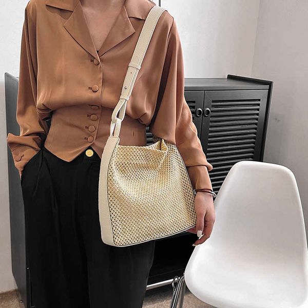 

nxy 2 pcs/set small straw bags for women summer crossbody lady travel purses and handbags female shoulder bag 230424