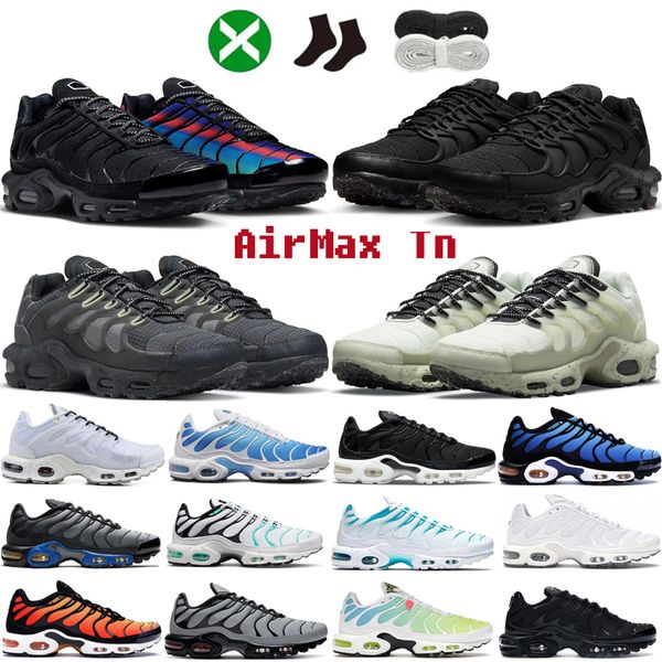 

2023 tn running shoes plus men women triple black white university blue grey orange sail sea glass mint green purple oreo black anthracite t