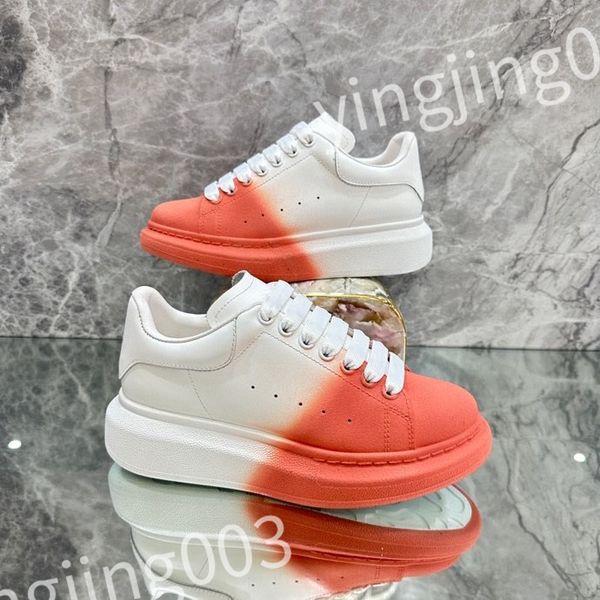 

new r womans shoe leather lace up men fashion platform sneakers white black mens womens casual shoes