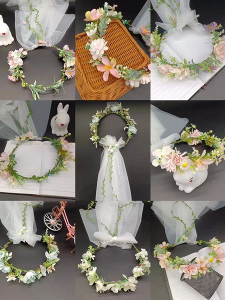 

fg-0061-a new sen style wreath headwear handmade solid color rattan flower headdress bride dress accessories p wedding hair accessories, Silver