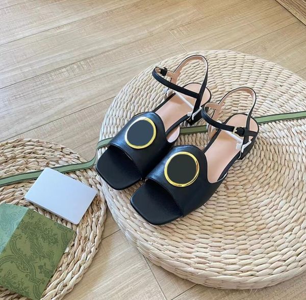 

designer new style slippers womens leisure flat bottom sandal summer fashion leather sandbeach shoes slipper luxury brand womens sandal, Black