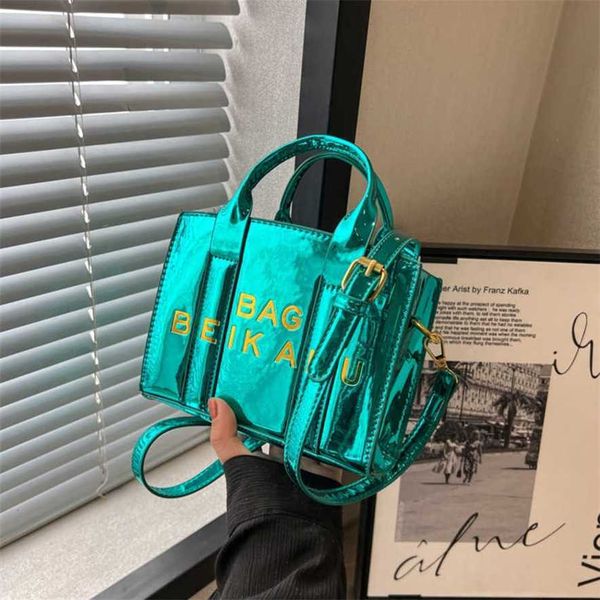 

13% off 2023 handbag new women's large capacity handbag lacquer leather bright face tote popular fashion one shoulder diagonal straddle