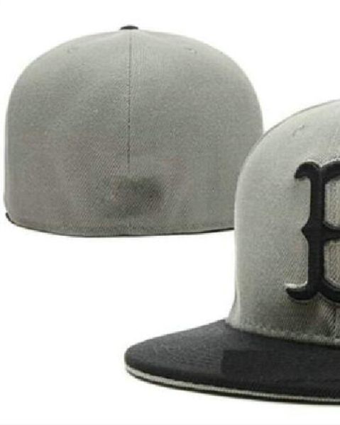 

2023 men's boston baseball full closed caps summer navy blue letter bone men women black color all 32 teams casual sport flat fitted ha, Blue;gray
