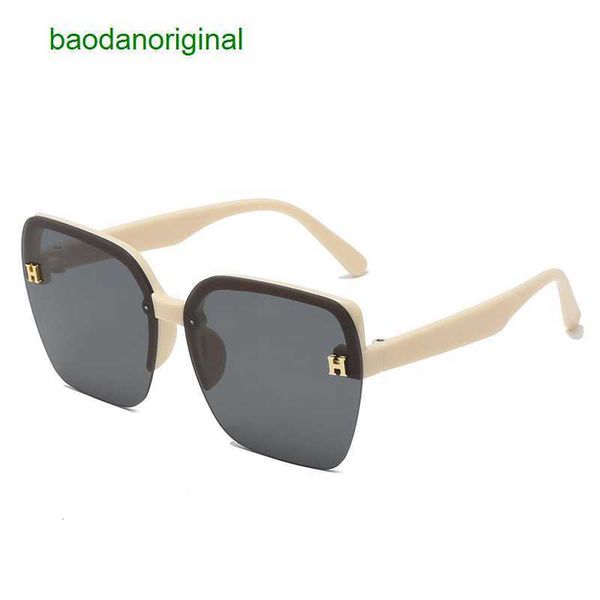 

hemres designer sunglasses 2023 new half frame h fashion classic for boys and girls uv protection sunglasses, White;black