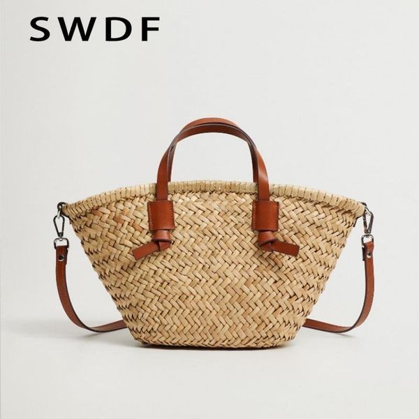 

evening bags casual wicker woven basket rattan women handbags summer beach straw large capacity tote big shoulder crossbody bag 230510