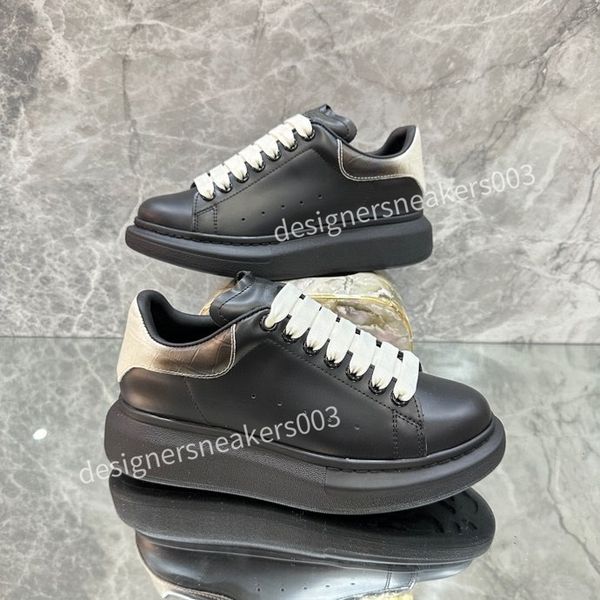 

fashion men designer casual shoes classic do-old dirty shoes mid double height bottom trainers leather glitter golden quality2023, Black