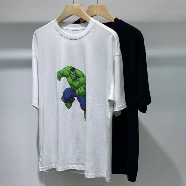 

white fashion shirts mens t shirts luxry tshirt made by a famous designer green giant print round neck short sleeve gift recommendation, White;black