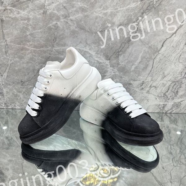 

2023 luxurys designer woman's shoe leather lace up men fashion platform sneakers white black mens womens casual shoes