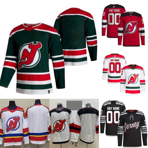 

new jersey custom devils hockey jerseys 7 dougie hamilton 56 erik haula 13 nico hischier 86 jack hughes 43 luke hughes 42 curtis lazar 6 joh, Black;red