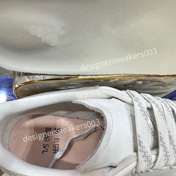 

2023new brand fashion women designer casual shoes classic do-old dirty shoes mid double height bottom trainers leather glitter golden qualit, Black