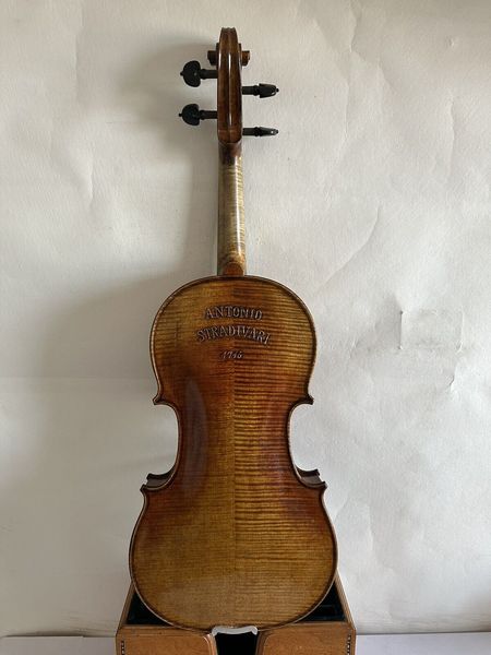 

4/4 violin stradi model 1716 flamed maple back spruce hand carved k3200