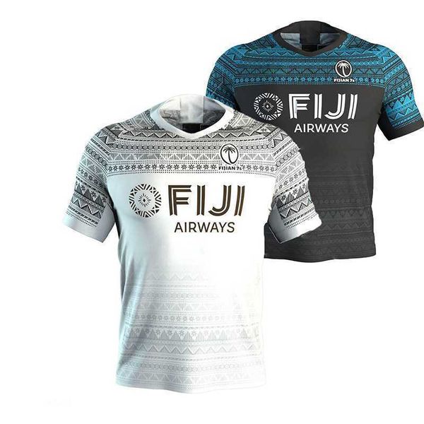 

2023 fiji 7's home/away rugbyshorts sport shirt s-5xl, White;black
