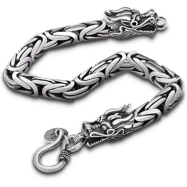 

longrui selling mens vintage double headed keel bracelet punk gothic faucet, Golden;silver