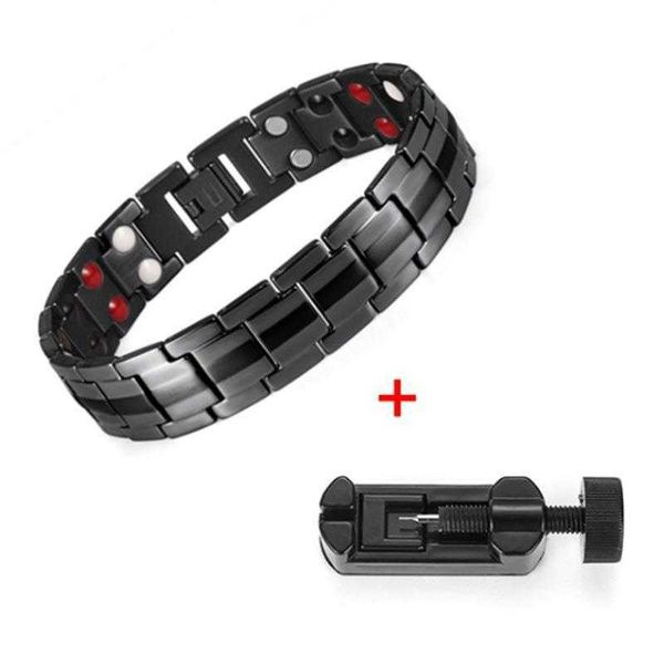 

titanium steel mens bracelet detachable double row magnetic, Golden;silver