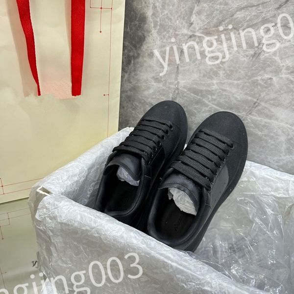 

new luxury designer woman's shoe leather lace up men fashion platform sneakers white black mens womens casual shoes