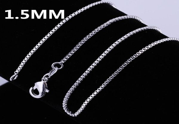

2020 men women necklace 12pcslot 925 sterling silver 15mm box chain necklace 16quot18quot20quot22quot24quot for p1355364