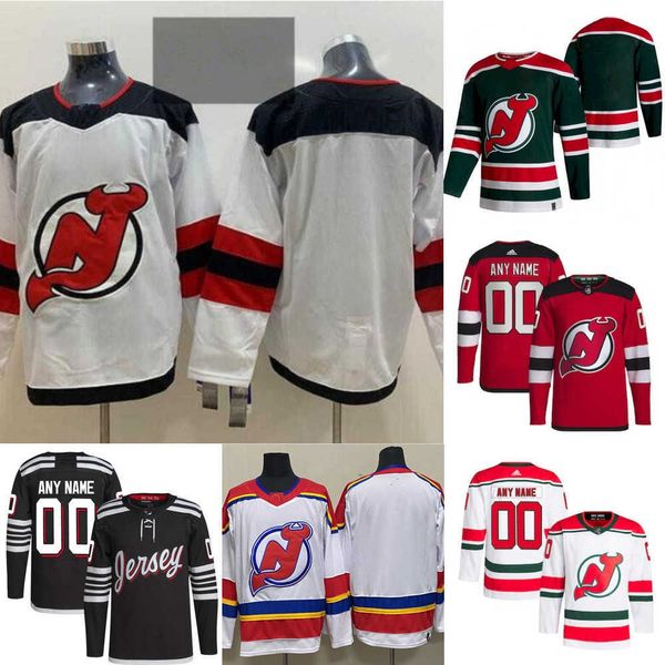 

new jersey custom devils hockey jerseys 7 dougie hamilton 56 erik haula 13 nico hischier 86 jack hughes 43 luke hughes 42 curtis lazar 6 joh, Black;red