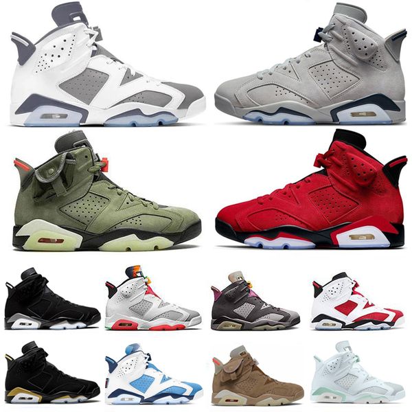 

basketball shoes 6 vi cool gray medium olive 6s dmp hare infrared cactus jack washed denim yellow unc red oreo metallic silver men mens spor, White;red