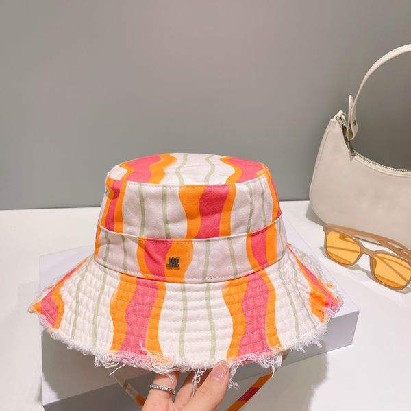

Fashionable summer designer luxury Bucket hat cap hats women printed burlap gold label fashion plain dyed sun men canvas couples seaside vacation casual hundred, Orange