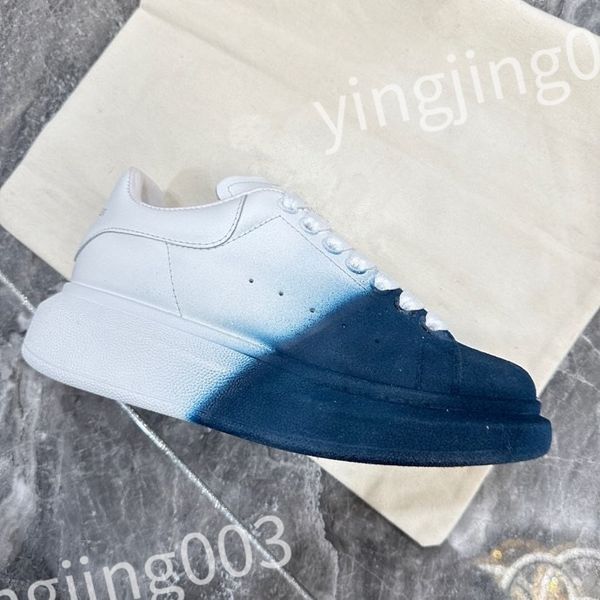 

luxurys designer woman's shoe leather lace up men fashion platform sneakers white black mens womens casual shoes