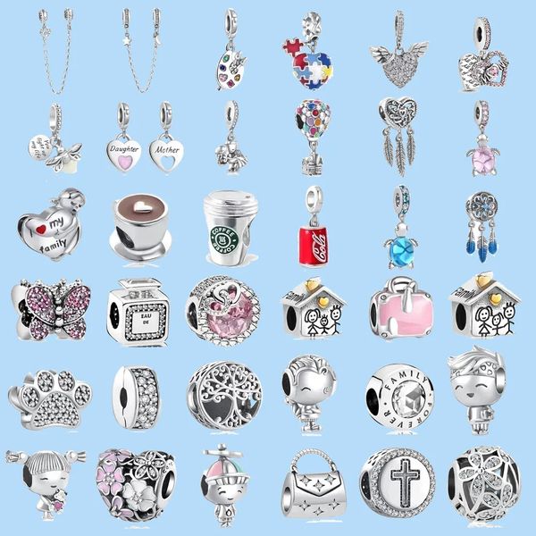 

925 sterling silver charms for pandora jewelry beads new original bracelets accessories pendant dangle beads, Black