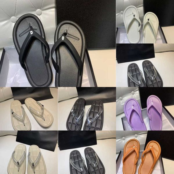 

2023 designer slides women flip flops leather women sandal with double metal c black white orange slippers summer beach sandals us11