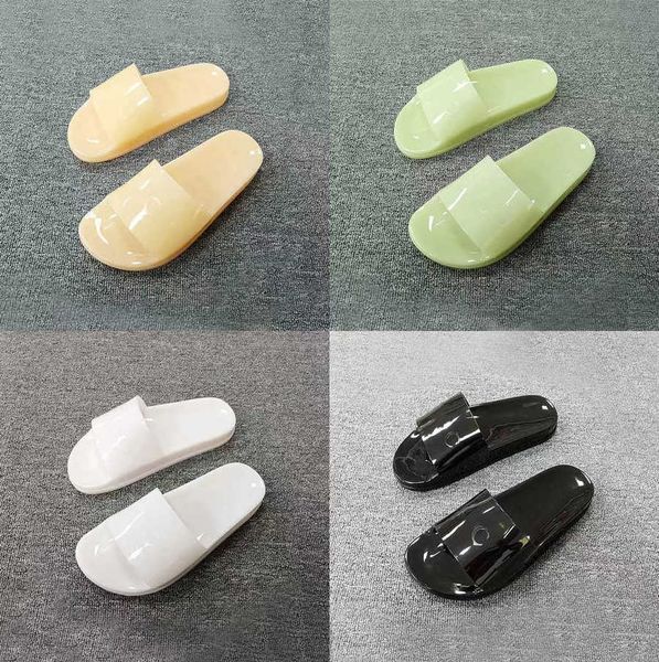 

2023 transparent rubber sole women mens slippers designer famous sandals g clear jelly slides summer beach shoes platform mules slip on slid, Black