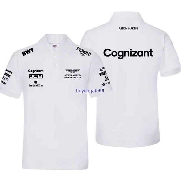 

buon 2023 fashion f1 men's polo formula one team summer women's casual breathable short sleeve motorsport aston martin m1s8, White;black