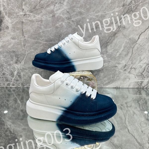 

2023 new luxurys designer woman's shoe leather lace up men fashion platform sneakers white black mens womens casual shoes