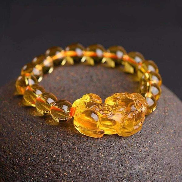 

selling personality crystal pixiu bracelet fashion all match obsidian wholesale, Golden;silver
