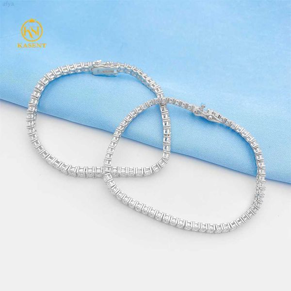 

the new iced out 925 sterling silver d color vvs square moissanite white gold tennis bracelet for men