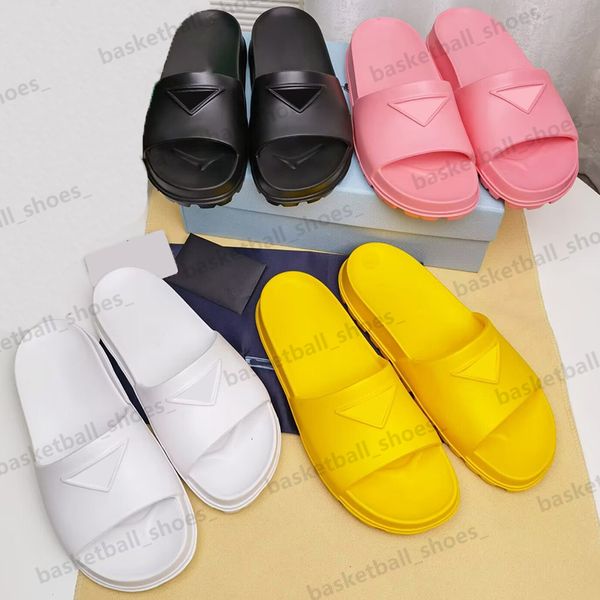 

2023 designer foam rubber muller slippers shoes men women platform flat slides black white yellow slipper woman man sandals size 35-45 with