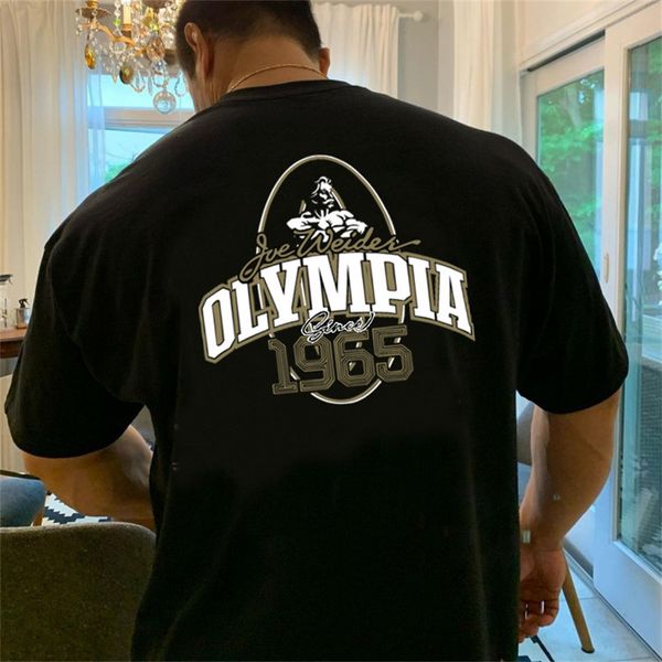 

mens tshirts largetype men loose tshirt cotton casual sporting oversized tee shirt gym running streetwear fitness sports clothing 230511, White;black