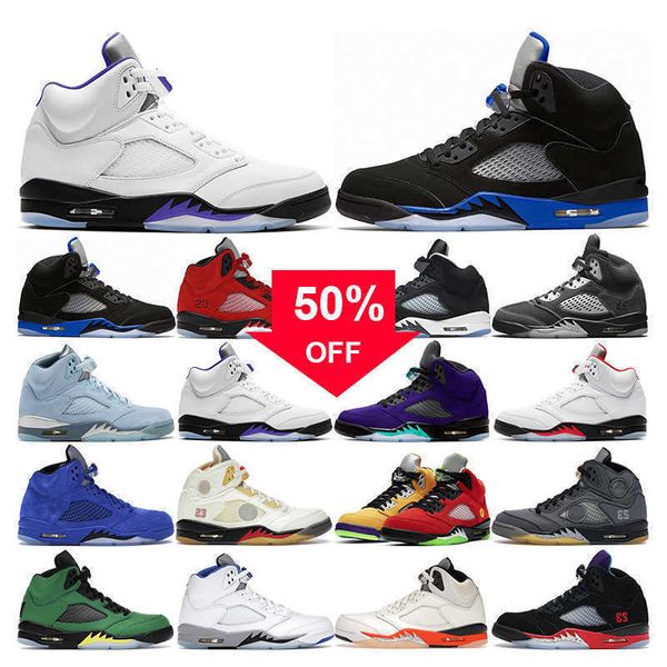 

jumpman racer blue 5 5s basketball shoes mens easter sail white stealth black cement metallic alternate grape bluebird wolf grey green bean