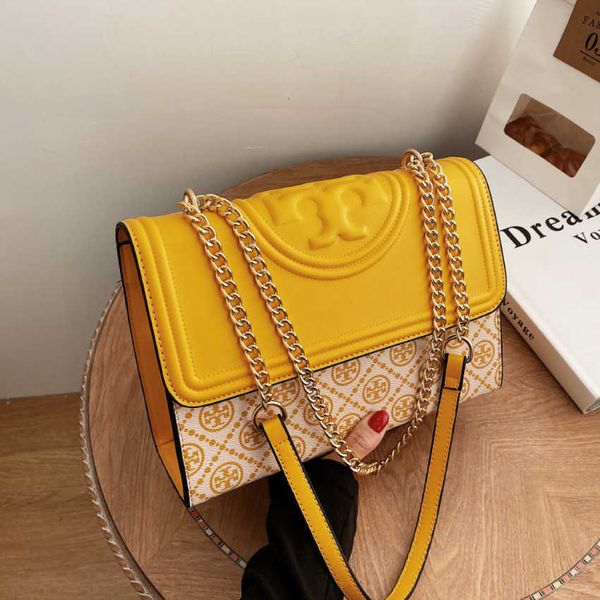 

50% off 2023 handbag women's new fashion chain printing small square contrast cross body bag ladybags