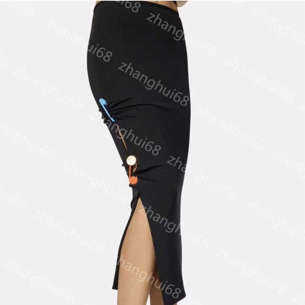 

23ss wrap skirt womens designer clothing designer skirts large pin decoration high fanny pack hip mid-length half skirt women clothes a1, Black