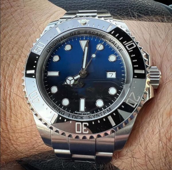 

aaa 3a quality rolexs deep sea band brand 44mm men watches with original green box 126660ln automatic mechanical sapphire glass ac02, Black;brown