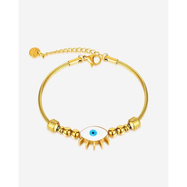 

accessories wholesale fashion bracelets french entry lux devils eye jewelry temperament wild titanium steel bracelet female, Golden;silver