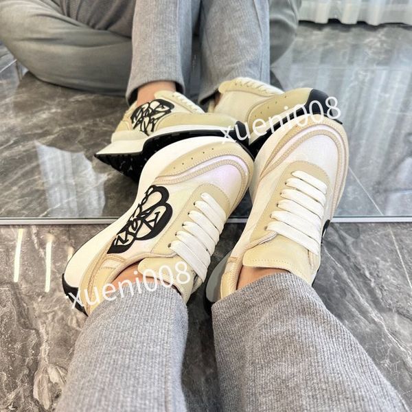 

new casual shoes designer women leather lace-up sneaker fashion running trainers letters woman shoes flat printed gym sneakers, Red;white