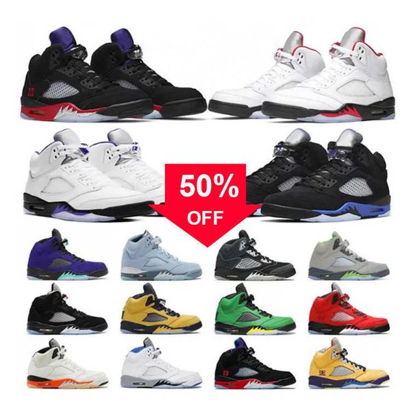 

jumpman 5 5s retro basketball shoes men sneakers green bean dark concord racer blue raging bull red suede jade horizon sail what the easter